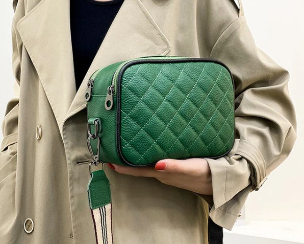 The Lux Quilted Crossover Green